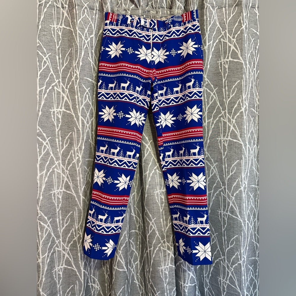 OppoSuits Blue and White Holiday Suit size 36 - Picture 8 of 11